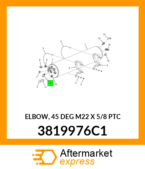 ELBOW, 45 DEG M22 X 5/8 PTC 3819976C1