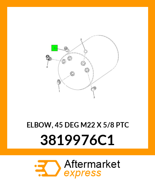 ELBOW, 45 DEG M22 X 5/8 PTC 3819976C1