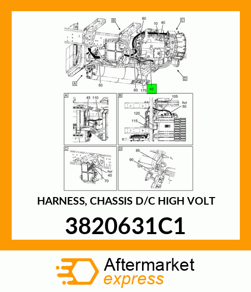 HARNESS, CHASSIS D/C HIGH VOLT 3820631C1