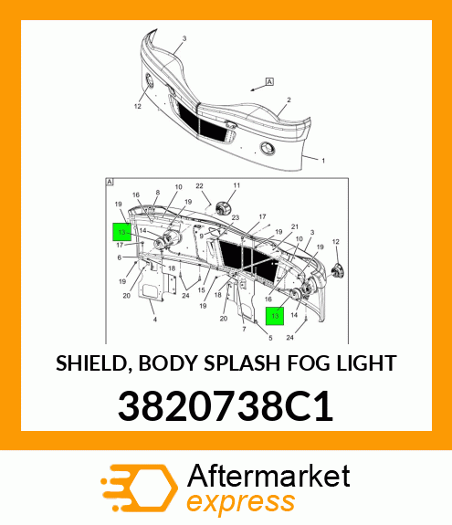 SHIELD, BODY SPLASH FOG LIGHT 3820738C1