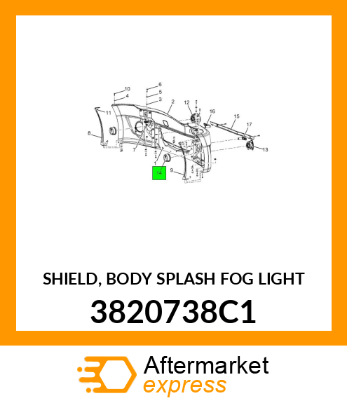 SHIELD, BODY SPLASH FOG LIGHT 3820738C1