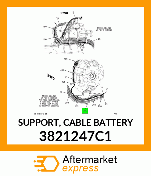SUPPORT, CABLE BATTERY 3821247C1