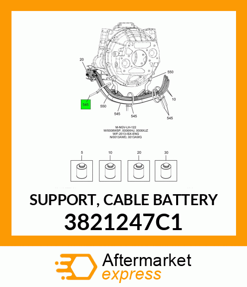 SUPPORT, CABLE BATTERY 3821247C1