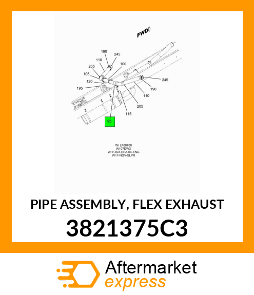 PIPE ASSEMBLY, FLEX EXHAUST 3821375C3