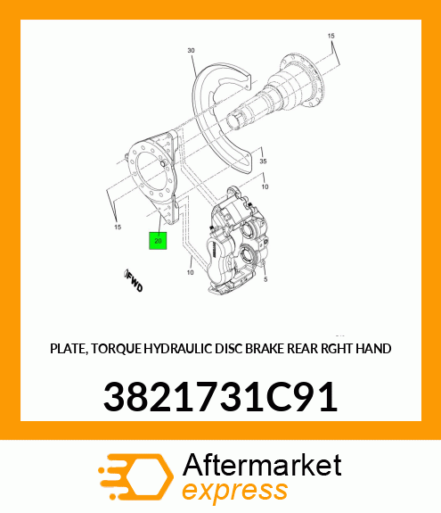 PLATE, TORQUE HYDRAULIC DISC BRAKE REAR RGHT HAND 3821731C91