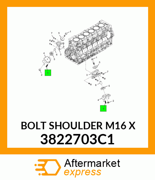 BOLT SHOULDER M16 X 3822703C1