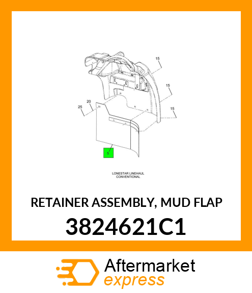 RETAINER ASSEMBLY, MUD FLAP 3824621C1