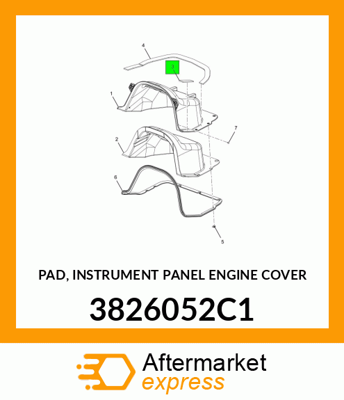 PAD, INSTRUMENT PANEL ENGINE COVER 3826052C1