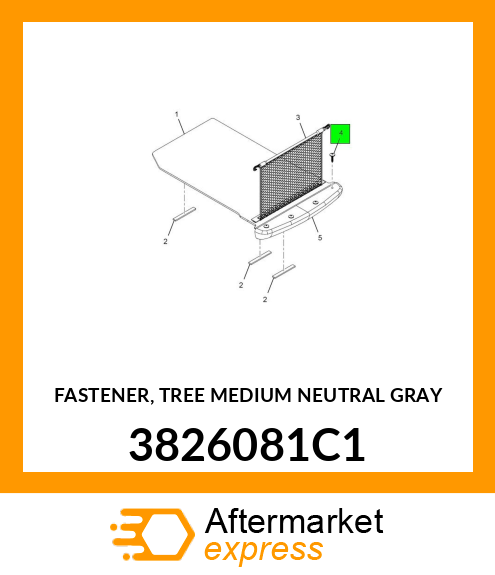 FASTENER, TREE MEDIUM NEUTRAL GRAY 3826081C1