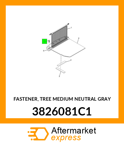 FASTENER, TREE MEDIUM NEUTRAL GRAY 3826081C1