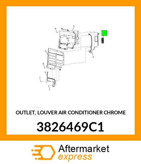 OUTLET, LOUVER AIR CONDITIONER CHROME 3826469C1