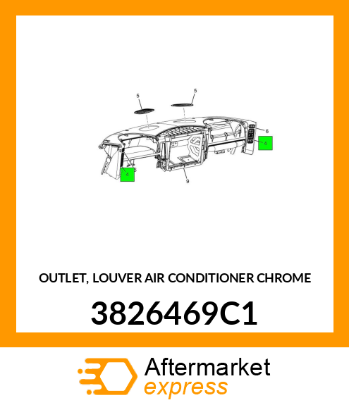 OUTLET, LOUVER AIR CONDITIONER CHROME 3826469C1