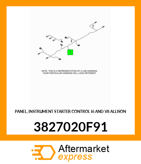 PANEL, INSTRUMENT STARTER CONTROL I6 AND V8 ALLISON 3827020F91