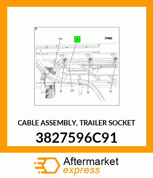 CABLE ASSEMBLY, TRAILER SOCKET 3827596C91