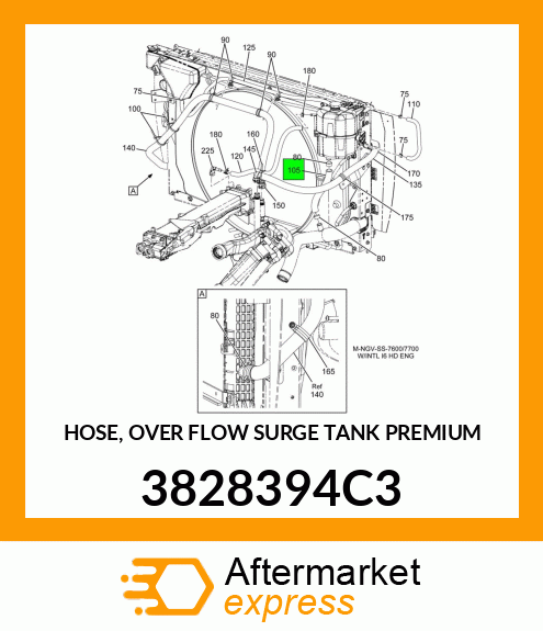 HOSE, OVER FLOW SURGE TANK PREMIUM 3828394C3