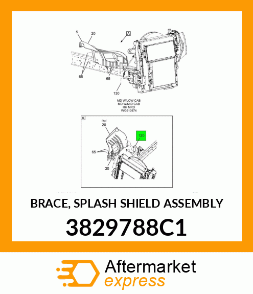 BRACE, SPLASH SHIELD ASSEMBLY 3829788C1