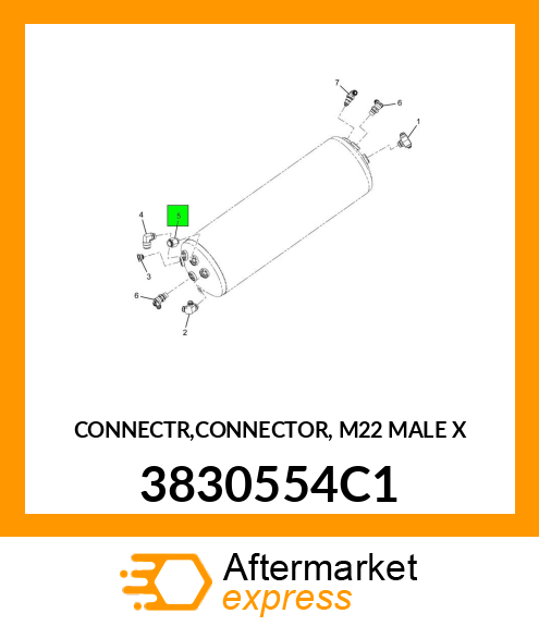 CONNECTR,CONNECTOR, M22 MALE X 3830554C1