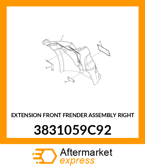 EXTENSION FRONT FRENDER ASSEMBLY RIGHT 3831059C92