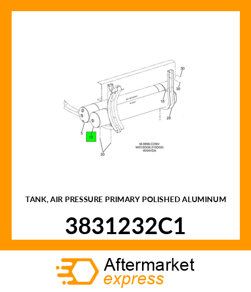 TANK, AIR PRESSURE PRIMARY POLISHED ALUMINUM 3831232C1