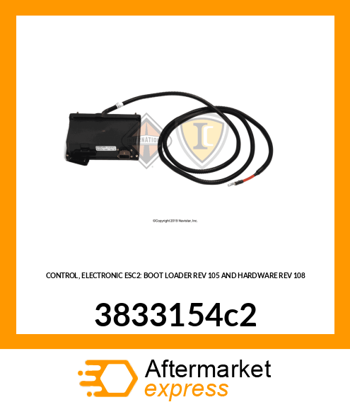 CONTROL, ELECTRONIC ESC2: BOOT LOADER REV 105 AND HARDWARE REV 108 3833154c2