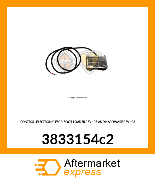 CONTROL, ELECTRONIC ESC2: BOOT LOADER REV 105 AND HARDWARE REV 108 3833154c2