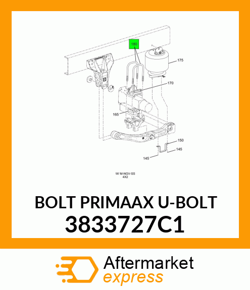 BOLT PRIMAAX U-BOLT 3833727C1