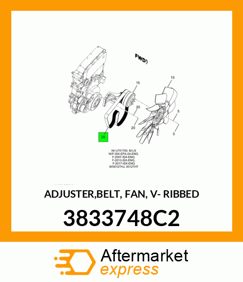 ADJUSTER,BELT, FAN, V- RIBBED 3833748C2