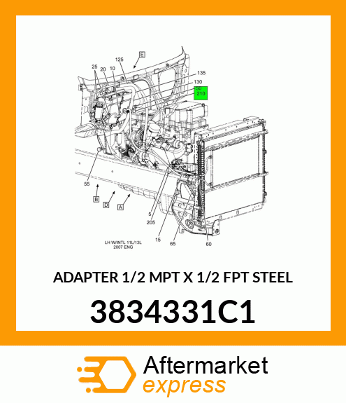 ADAPTER 1/2 MPT X 1/2 FPT STEEL 3834331C1