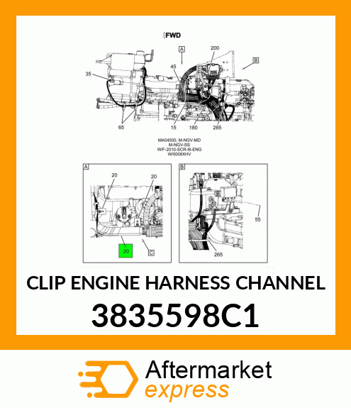 CLIP ENGINE HARNESS CHANNEL 3835598C1