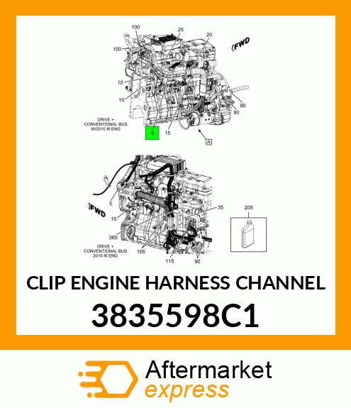 CLIP ENGINE HARNESS CHANNEL 3835598C1