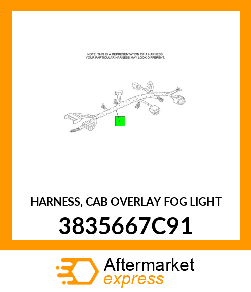 HARNESS, CAB OVERLAY FOG LIGHT 3835667C91