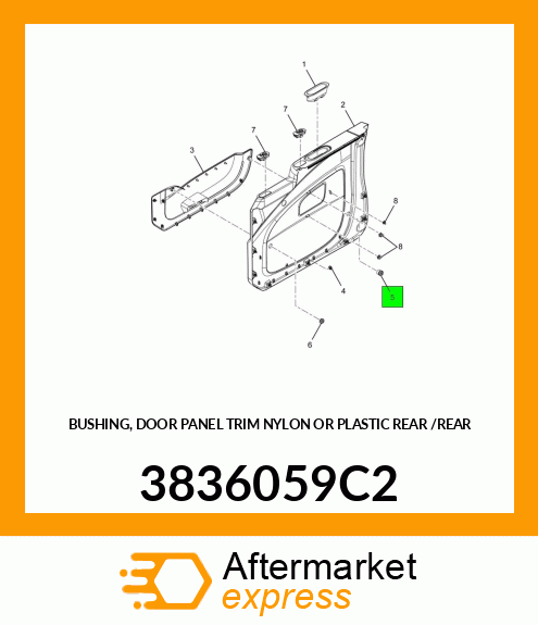 BUSHING, DOOR PANEL TRIM NYLON OR PLASTIC REAR /REAR 3836059C2