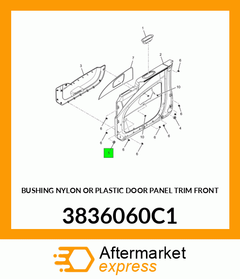 BUSHING NYLON OR PLASTIC DOOR PANEL TRIM FRONT 3836060C1