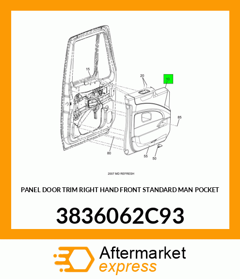 PANEL DOOR TRIM RIGHT HAND FRONT STANDARD MAN POCKET 3836062C93