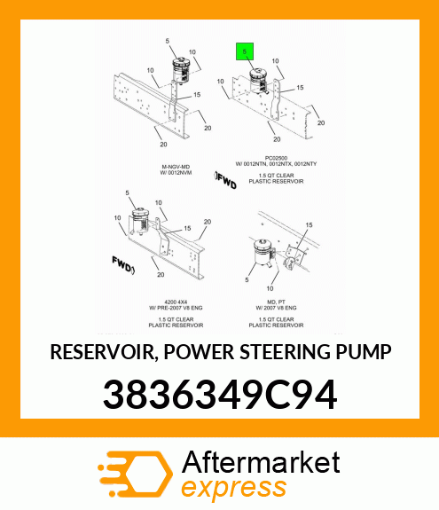 RESERVOIR, POWER STEERING PUMP 3836349C94