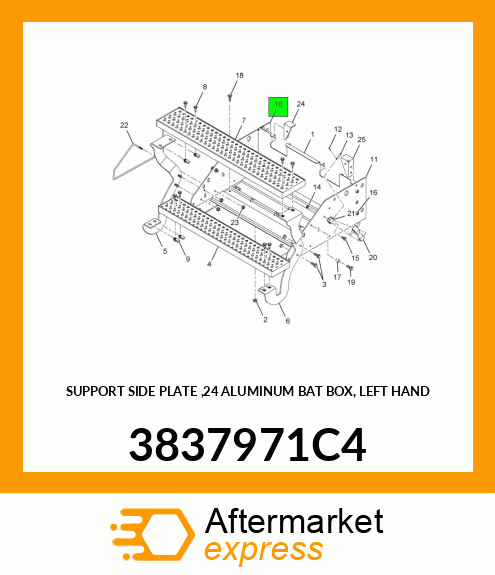 SUPPORT SIDE PLATE ,24 ALUMINUM BAT BOX, LEFT HAND 3837971C4