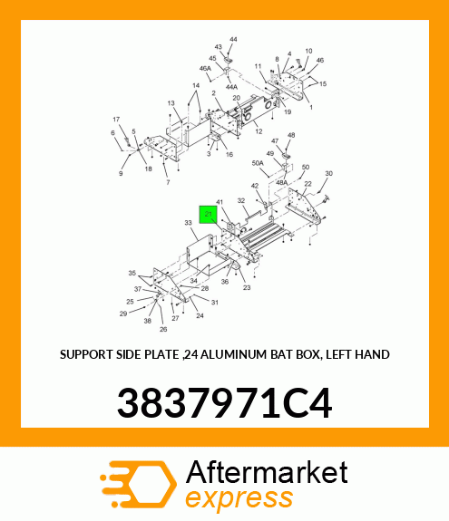SUPPORT SIDE PLATE ,24 ALUMINUM BAT BOX, LEFT HAND 3837971C4