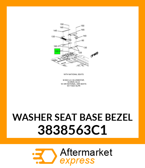 WASHER SEAT BASE BEZEL 3838563C1