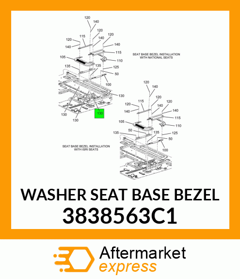 WASHER SEAT BASE BEZEL 3838563C1