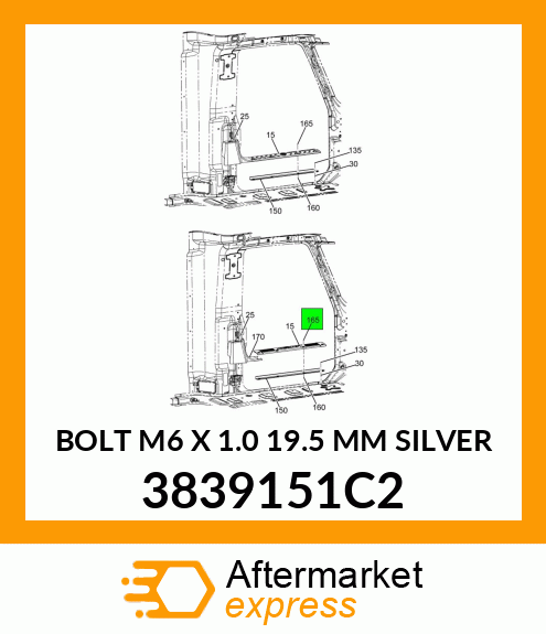 BOLT M6 X 1.0 19.5 MM SILVER 3839151C2