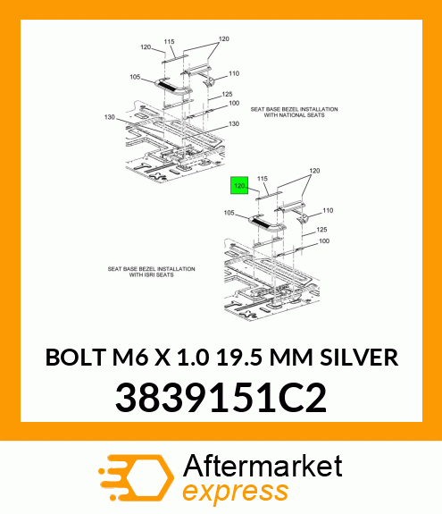 BOLT M6 X 1.0 19.5 MM SILVER 3839151C2