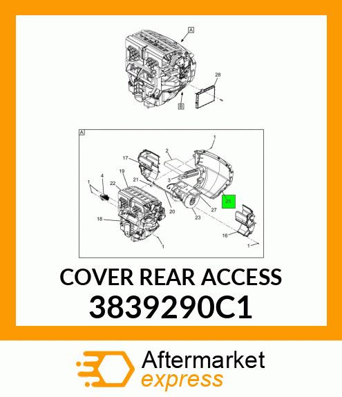 COVER REAR ACCESS 3839290C1