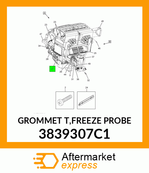 GROMMET T,FREEZE PROBE 3839307C1