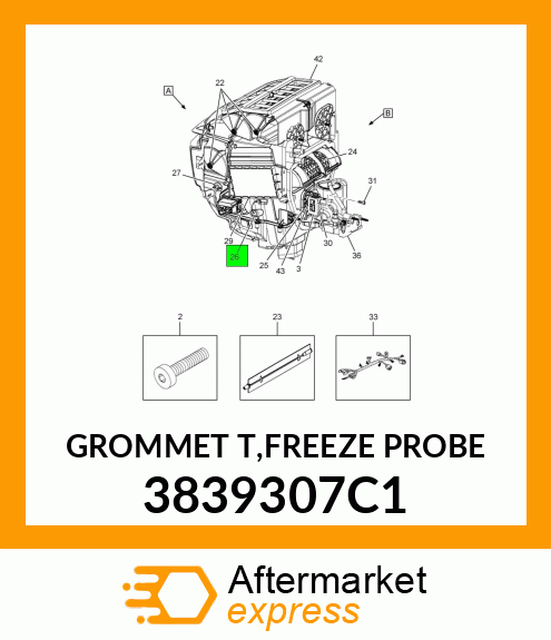 GROMMET T,FREEZE PROBE 3839307C1