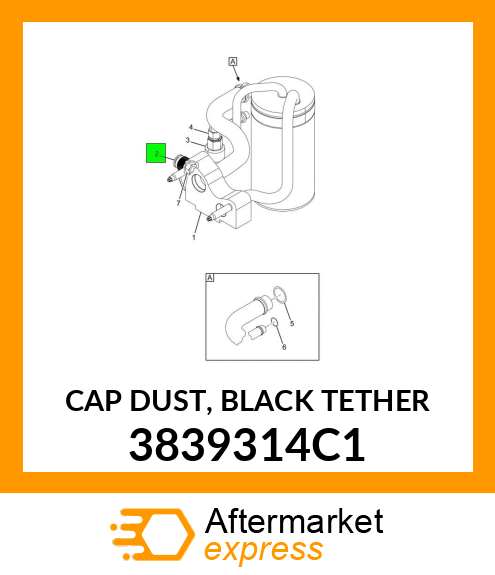 CAP DUST, BLACK TETHER 3839314C1
