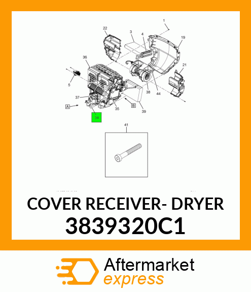 COVER RECEIVER- DRYER 3839320C1