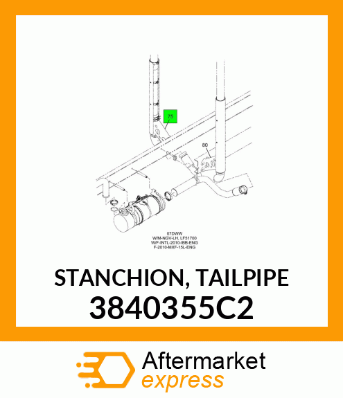 STANCHION, TAILPIPE 3840355C2