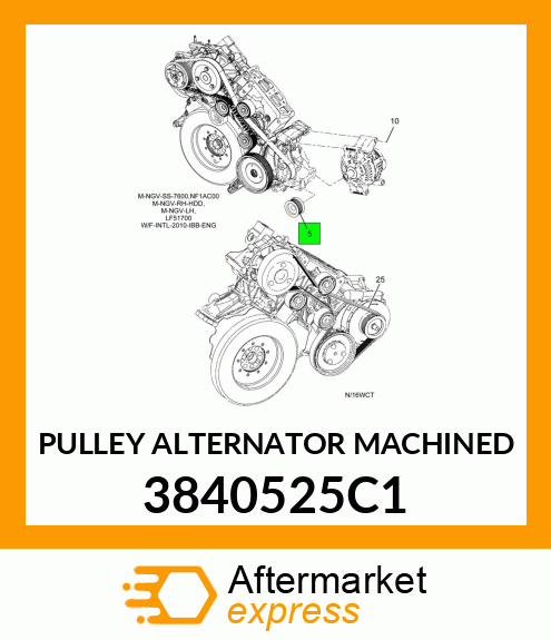 PULLEY ALTERNATOR MACHINED 3840525C1