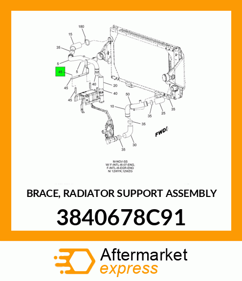 BRACE, RADIATOR SUPPORT ASSEMBLY 3840678C91