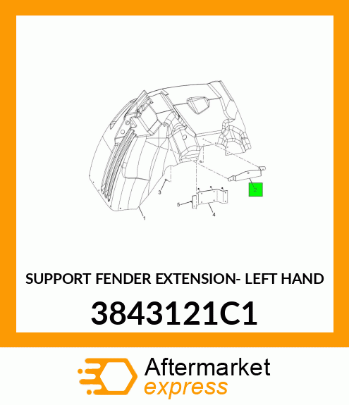 SUPPORT FENDER EXTENSION- LEFT HAND 3843121C1